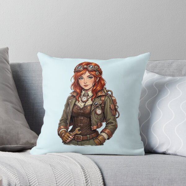 Artikelvorschau, Steampunk-Mädchen – Rothaarige Mechanikerin mit Schutzbrille entworfen und verkauft von SweetLilith.