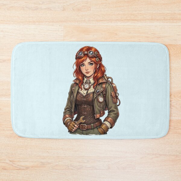 Item preview, Steampunk Girl – Redhead Mechanic with Goggles designed and sold by SweetLilith.