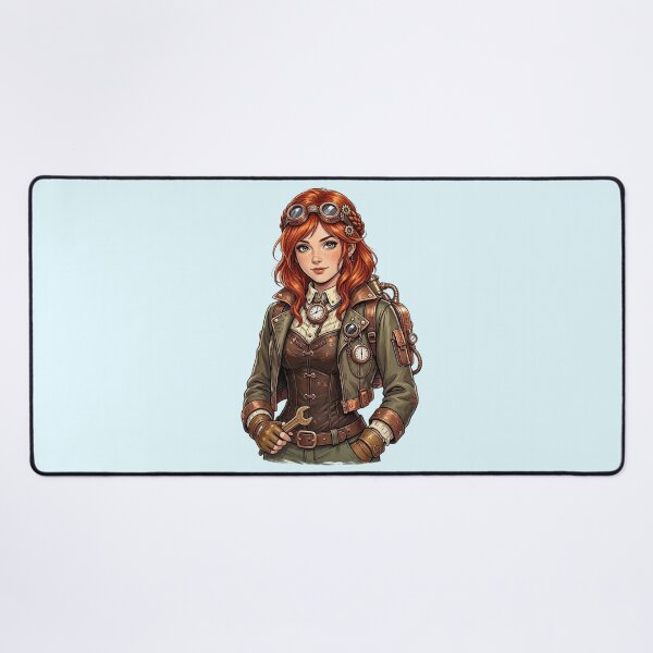 Item preview, Steampunk Girl – Redhead Mechanic with Goggles designed and sold by SweetLilith.