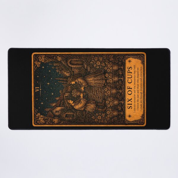 Item preview, Six of Cups Tarot Card - Nostalgic Memories & Innocence Illustration designed and sold by ArcanaAbsolute.