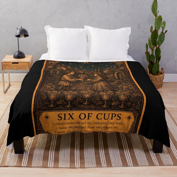 Item preview, Six of Cups Tarot Card - Nostalgic Memories & Innocence Illustration designed and sold by ArcanaAbsolute.