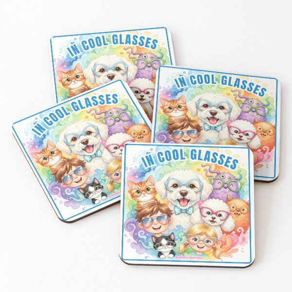 Item preview, Cool Kids Wear Cool Glasses Whimsical Animal Art designed and sold by ScenicRoute66.