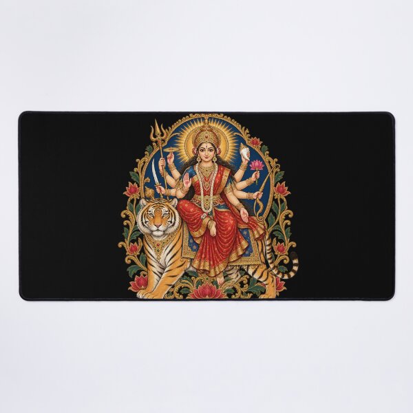 Item preview, Durga on a tiger under a temple arch designed and sold by lAnJefurtifeu.