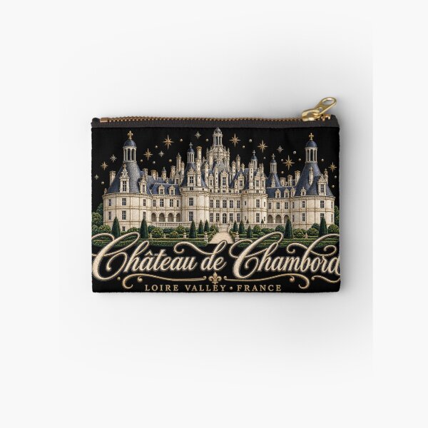 Item preview, Château de Chambord Embroidery Style Art – French Castle with Golden Stars designed and sold by Emoji Emblems.
