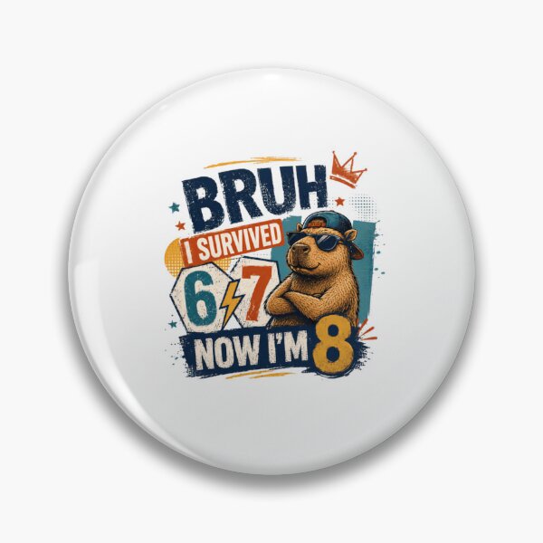 Item preview, Bruh I Survived 6 & 7 Now I'm 8 Capybara Eighth Birthday Kid designed and sold by RetroMini2026.