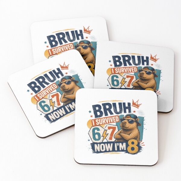Item preview, Bruh I Survived 6 & 7 Now I'm 8 Capybara Eighth Birthday Kid designed and sold by RetroMini2026.