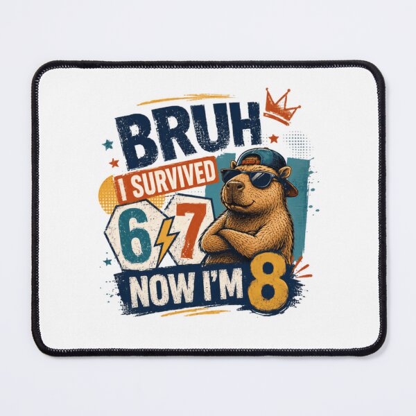 Item preview, Bruh I Survived 6 & 7 Now I'm 8 Capybara Eighth Birthday Kid designed and sold by RetroMini2026.