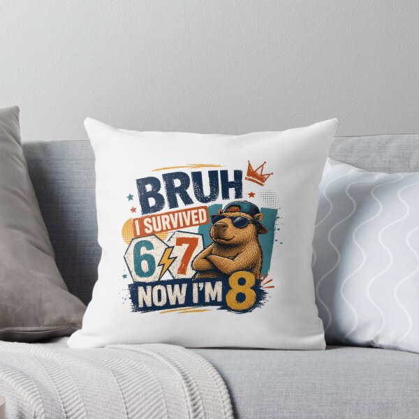 Item preview, Bruh I Survived 6 & 7 Now I'm 8 Capybara Eighth Birthday Kid designed and sold by RetroMini2026.