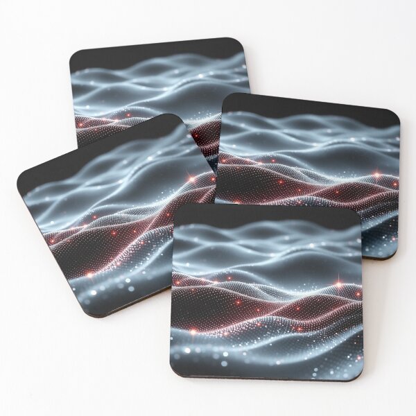 Item preview, Silver Wave Red Accent Abstract Modern Digital Art designed and sold by IntelliMindDesigns.