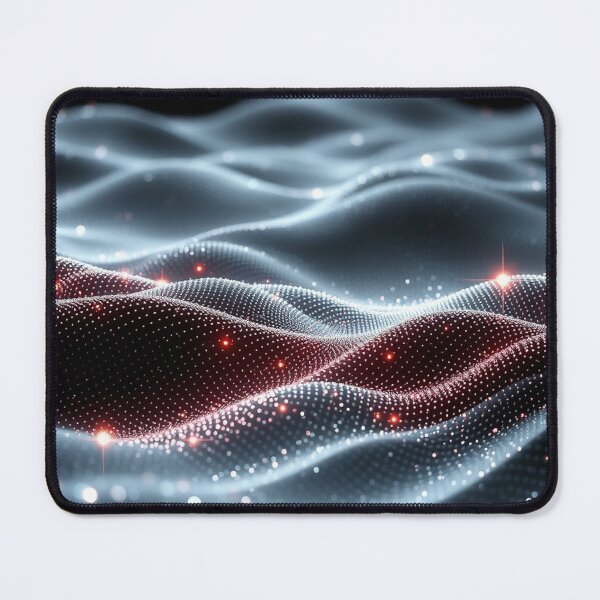 Item preview, Silver Wave Red Accent Abstract Modern Digital Art designed and sold by IntelliMindDesigns.
