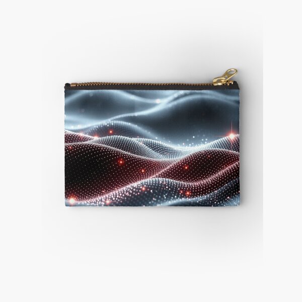 Item preview, Silver Wave Red Accent Abstract Modern Digital Art designed and sold by IntelliMindDesigns.
