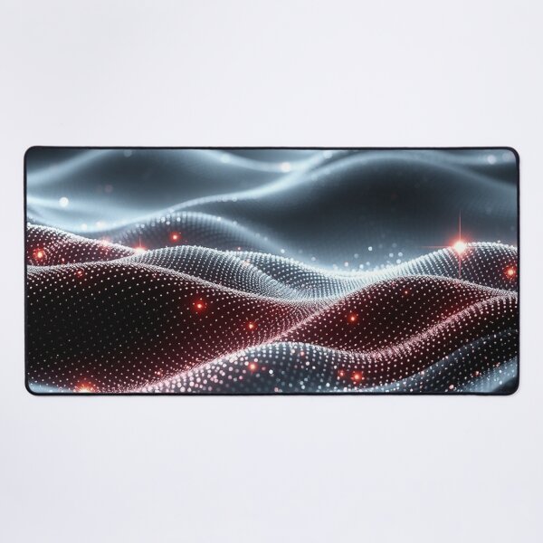 Item preview, Silver Wave Red Accent Abstract Modern Digital Art designed and sold by IntelliMindDesigns.