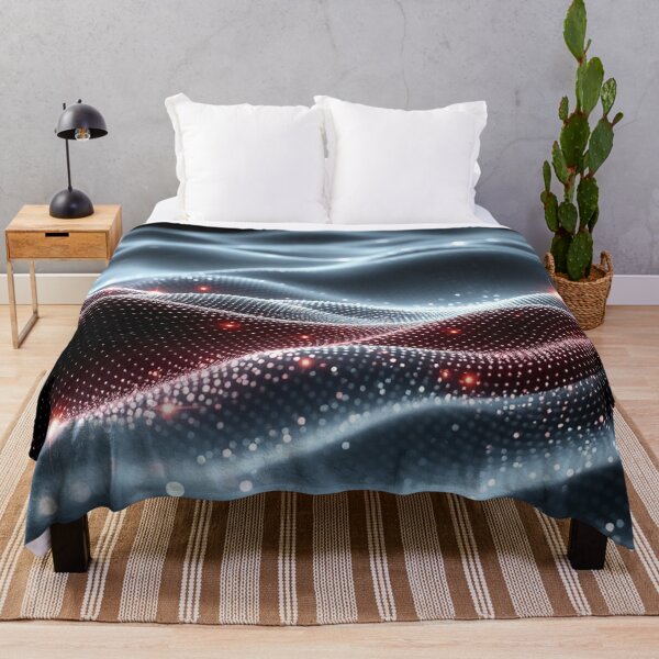Item preview, Silver Wave Red Accent Abstract Modern Digital Art designed and sold by IntelliMindDesigns.