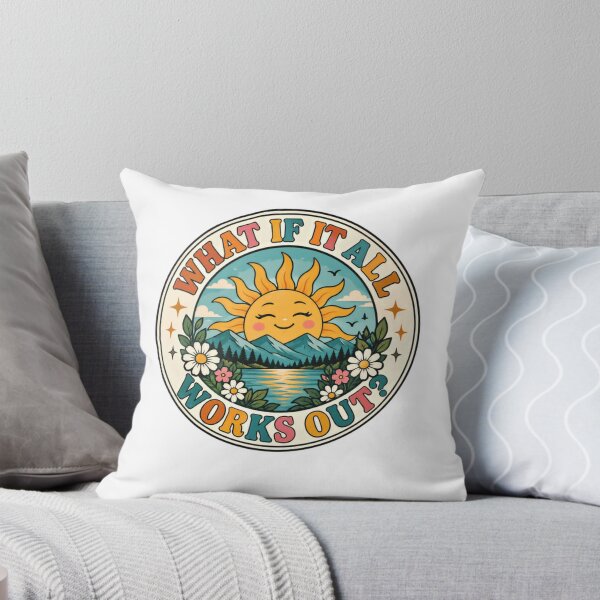 Item preview, What If It All Works Out? Positive Thinking Optimism Mental Wellness Quote designed and sold by SkeletonsDanger.