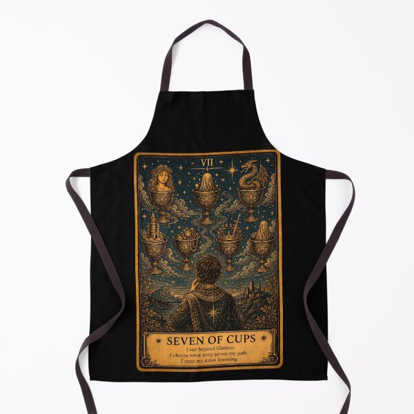 Item preview, Seven of Cups Tarot Card - Mystical Choices, Dreams & Illusion Art designed and sold by ArcanaAbsolute.