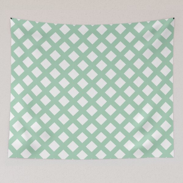 Item preview, Lattice Diamond Pattern White Green designed and sold by ArtbyDebbieC.