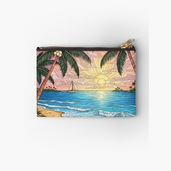 Item preview, Sunset Sail - Tropical Beach and Palm Tree Serenity designed and sold by ScenicRoute66.