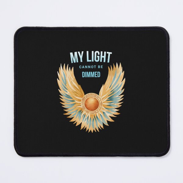 Item preview, Sun Disk Affirmation quote — My Light Cannot Be Dimmed Egyptian Gold Design designed and sold by Soft Strength Studio.