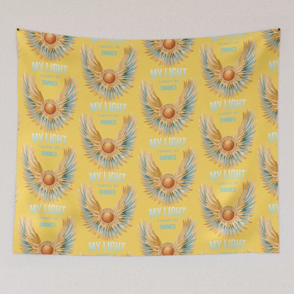Item preview, Sun Disk Affirmation quote — My Light Cannot Be Dimmed Egyptian Gold Design designed and sold by Soft Strength Studio.