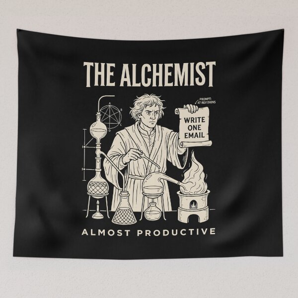 Item preview, The Alchemist Write One Email Work Humor Graphic designed and sold by SplashTastic.