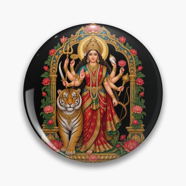 Item preview, Durga, protector in a floral temple designed and sold by lAnJefurtifeu.