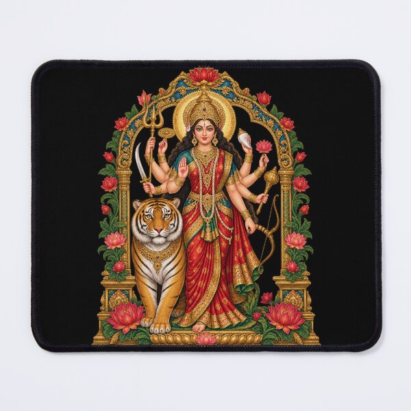 Item preview, Durga, protector in a floral temple designed and sold by lAnJefurtifeu.