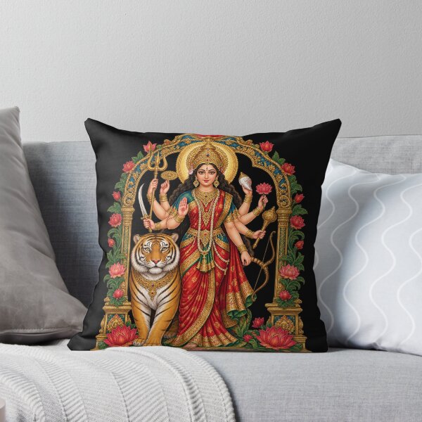 Item preview, Durga, protector in a floral temple designed and sold by lAnJefurtifeu.