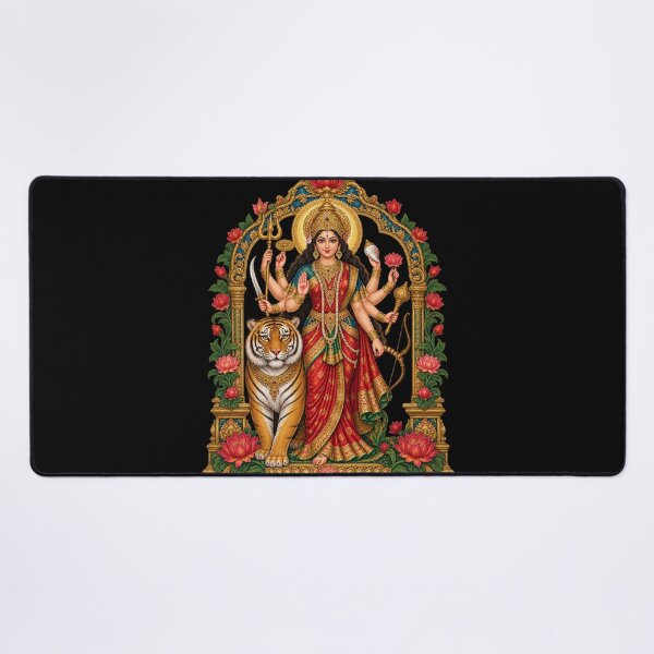 Item preview, Durga, protector in a floral temple designed and sold by lAnJefurtifeu.