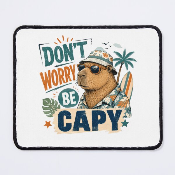 Item preview, Don't Worry Be Capy Capybara Animal Lover Funny Pun Quote Summer Vacation designed and sold by RetroMini2026.