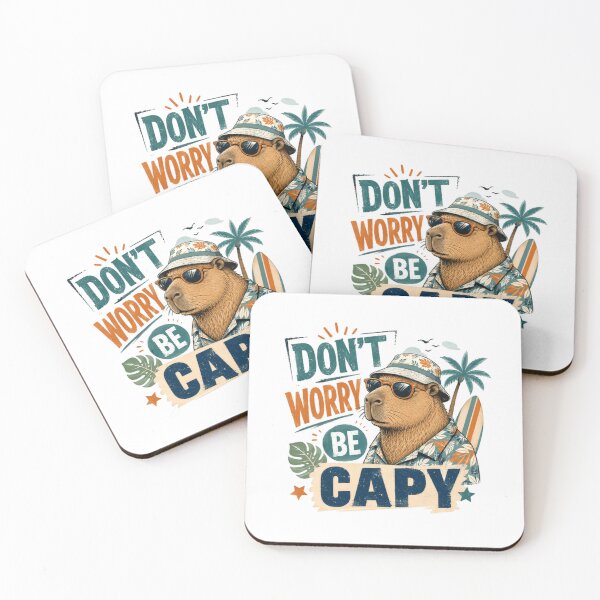 Item preview, Don't Worry Be Capy Capybara Animal Lover Funny Pun Quote Summer Vacation designed and sold by RetroMini2026.