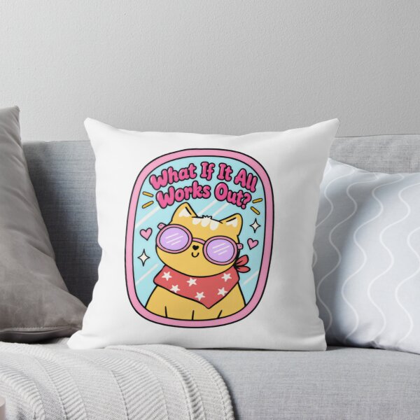 Item preview, What If It All Works Out? Positive Cat Optimism Quote designed and sold by SkeletonsDanger.