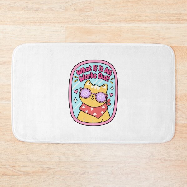 Item preview, What If It All Works Out? Positive Cat Optimism Quote designed and sold by SkeletonsDanger.