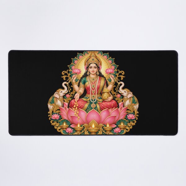 Item preview, Lakshmi on lotus and diyas designed and sold by lAnJefurtifeu.