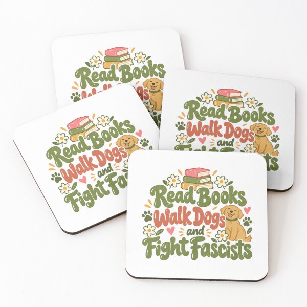 Item preview, Read Books Walk Dogs And Fight Fascists Anti Fascist Book Lover Dog Owner Progressive Activist designed and sold by SkeletonsDanger.