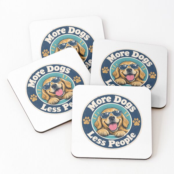 Item preview, More Dogs Less People Dog Lover Introvert Humor Golden Retriever Owner designed and sold by RetroMini2026.