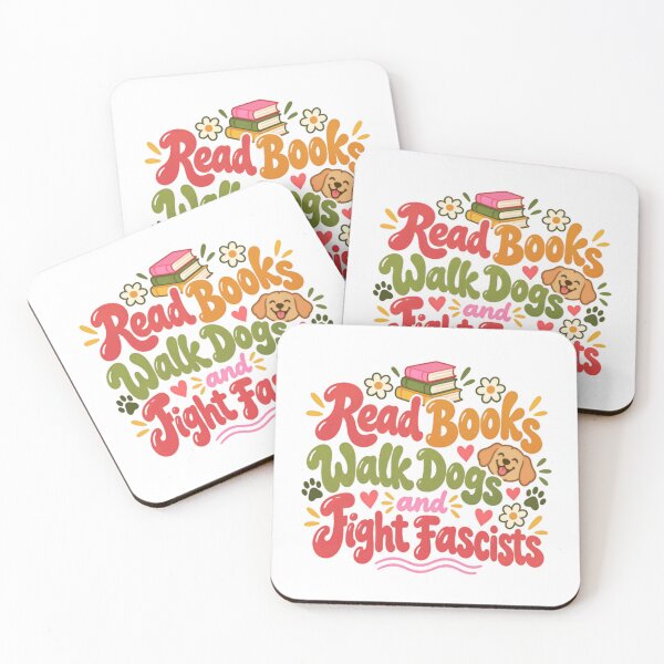 Item preview, Read Books Walk Dogs And Fight Fascists Activist Dog Owner Reader designed and sold by SkeletonsDanger.