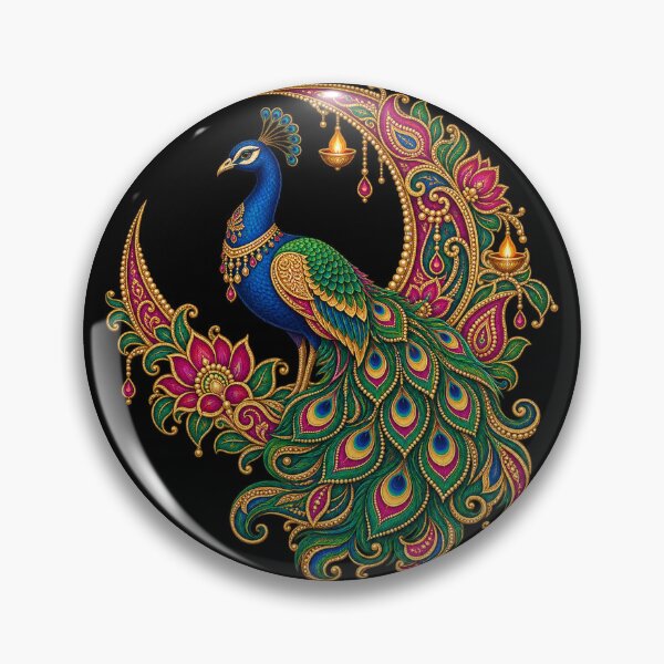 Item preview, Festive Indian peacock with paisley patterns designed and sold by lAnJefurtifeu.