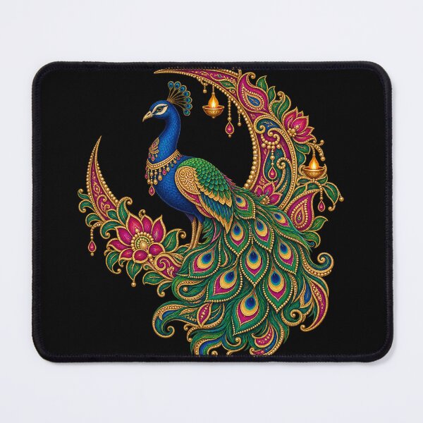 Item preview, Festive Indian peacock with paisley patterns designed and sold by lAnJefurtifeu.
