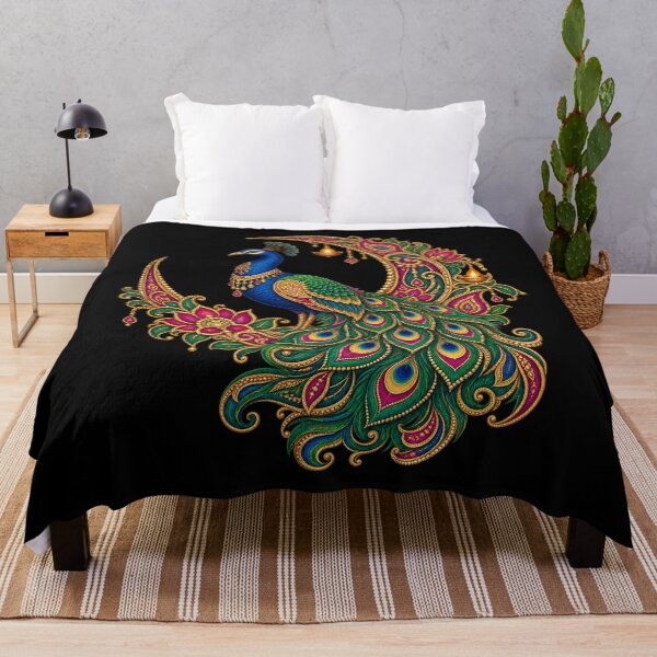 Item preview, Festive Indian peacock with paisley patterns designed and sold by lAnJefurtifeu.