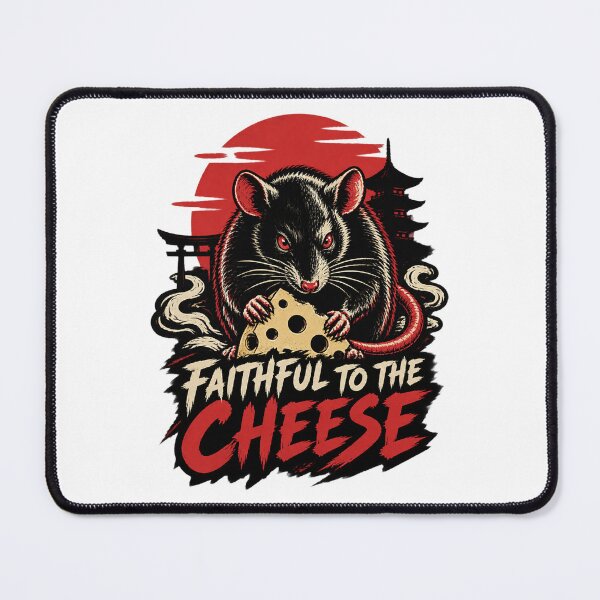 Item preview, Faithful to the Cheese Japanese Horror Rat Illustration designed and sold by ArthurBlake.