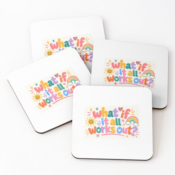 Item preview, What If It All Works Out? Positive Affirmation Motivational Quote Optimistic Mindset designed and sold by SkeletonsDanger.