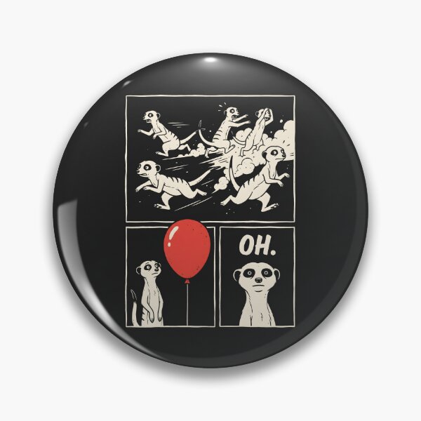 Item preview, Meerkat Panic Humor Red Balloon Comic Graphic designed and sold by SplashTastic.