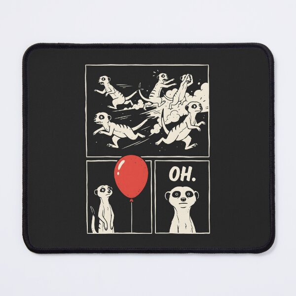 Item preview, Meerkat Panic Humor Red Balloon Comic Graphic designed and sold by SplashTastic.