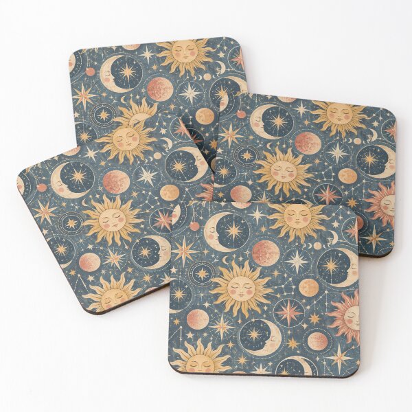 Item preview, Vintage Celestial Sun & Moon Pattern designed and sold by Glottopia.