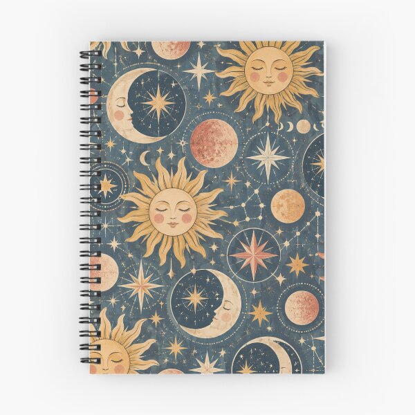 Item preview, Vintage Celestial Sun & Moon Pattern designed and sold by Glottopia.