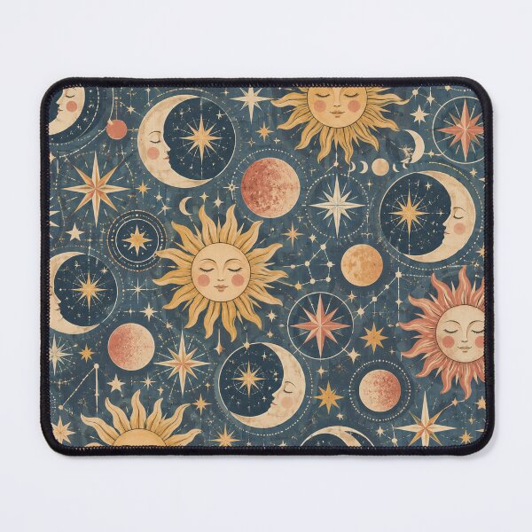 Item preview, Vintage Celestial Sun & Moon Pattern designed and sold by Glottopia.