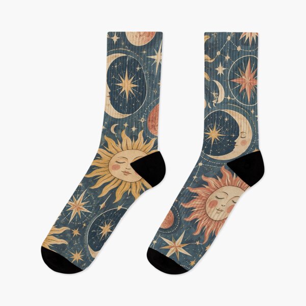 Item preview, Vintage Celestial Sun & Moon Pattern designed and sold by Glottopia.