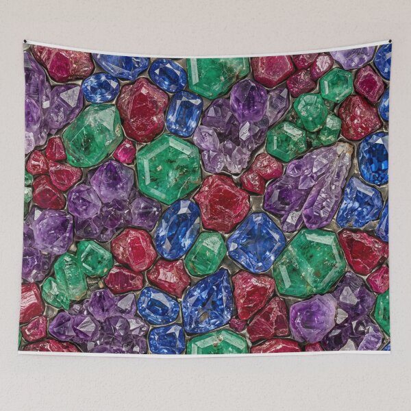 Item preview, Vibrant Interlocking Raw Gemstone Mosaic designed and sold by Solomon-Ent-144.
