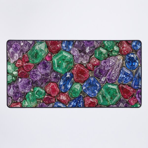 Item preview, Vibrant Interlocking Raw Gemstone Mosaic designed and sold by Solomon-Ent-144.