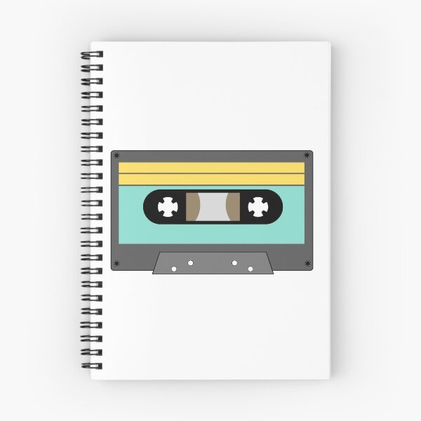 Item preview, The image shows a retro audio cassette tape illustration with a dark gray body, a light blue label area, and a yellow top stripe. designed and sold by Rahman Hafiz.